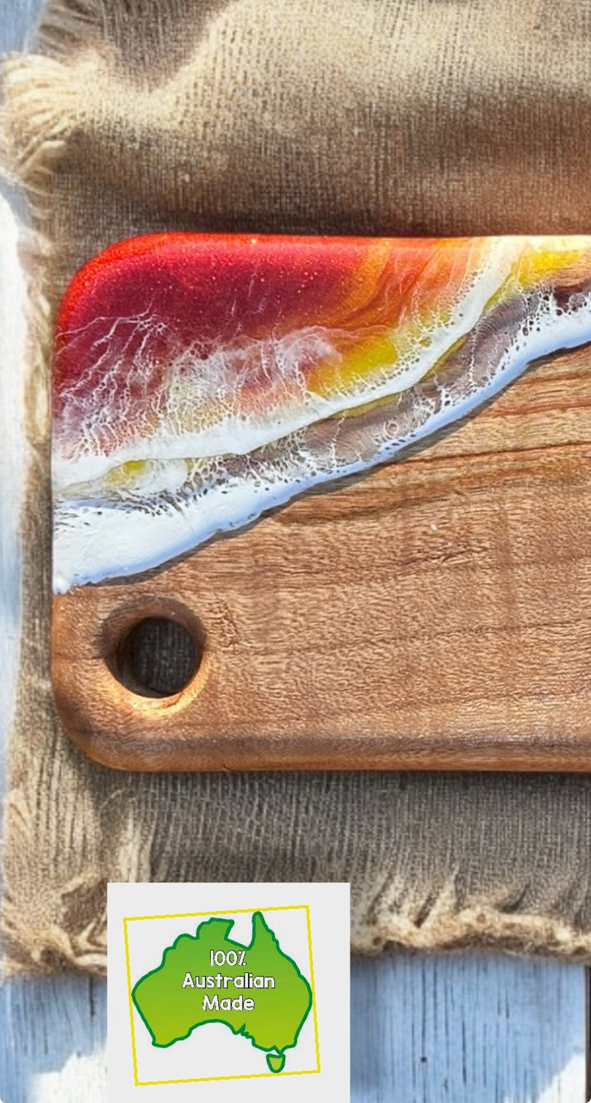 Sunset Ocean Engraved Medium Long Platter