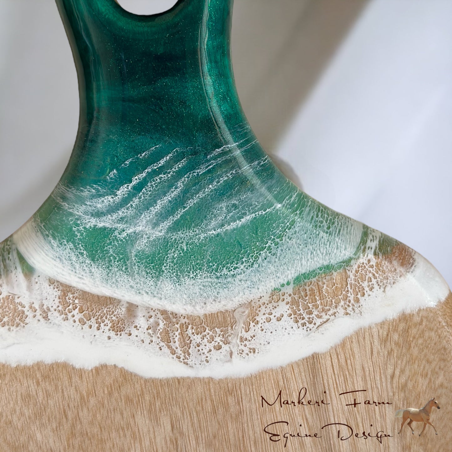 Green Ocean Resin Personalised Medium Cheeseboard