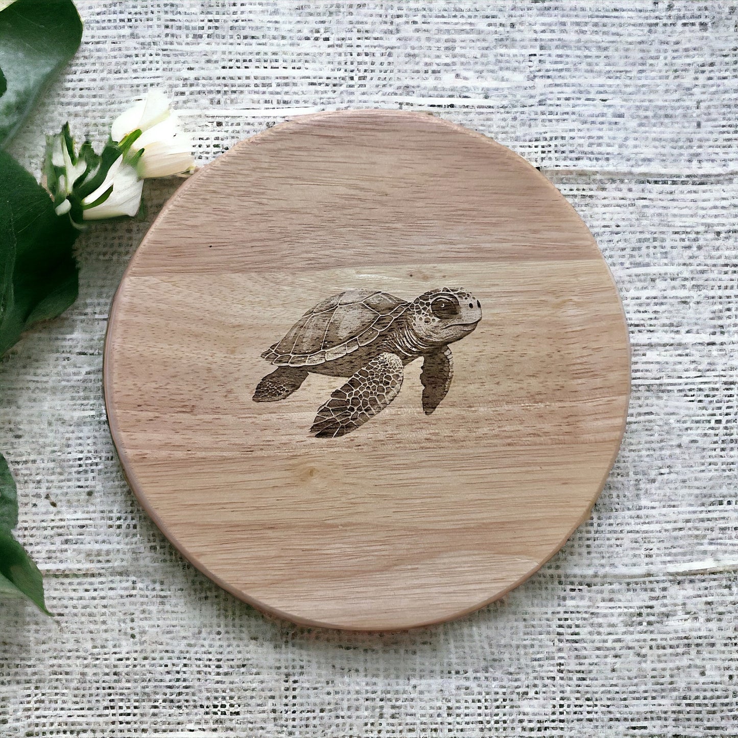 Turtle Engraved Cheese Board Set