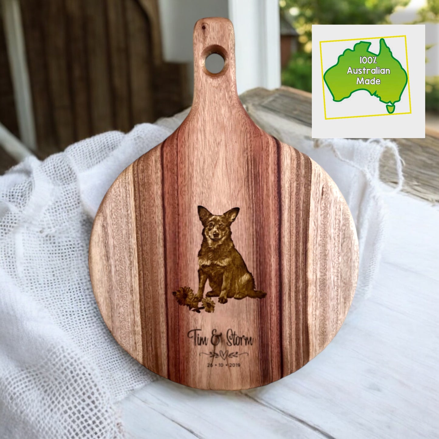 Custom Engraved Premium Camphor Laurel Pizza board