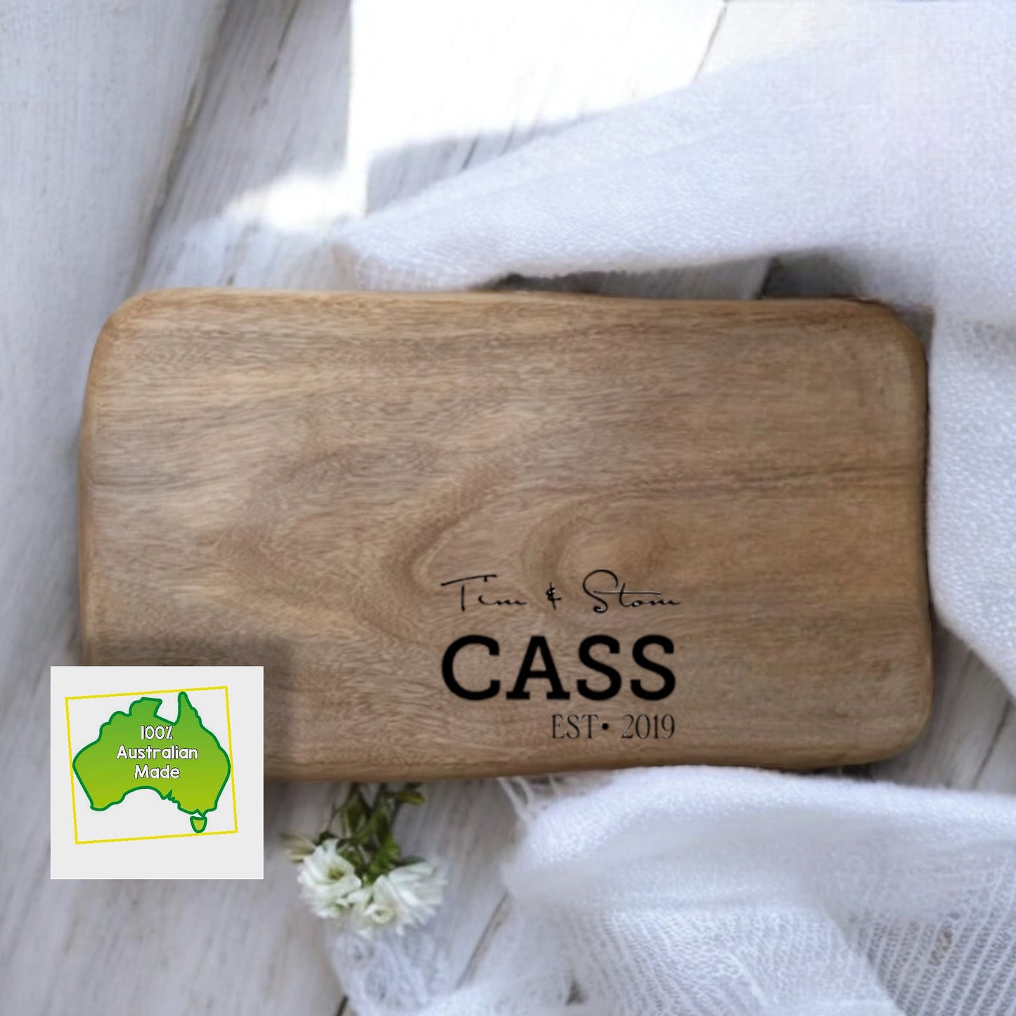 Personalised Camphor Laurel Medium Shaped Board