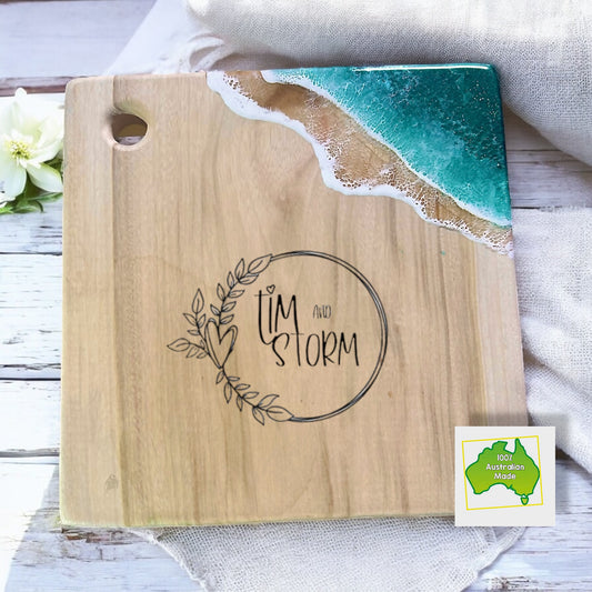 Green Resin personalised Large Square Board