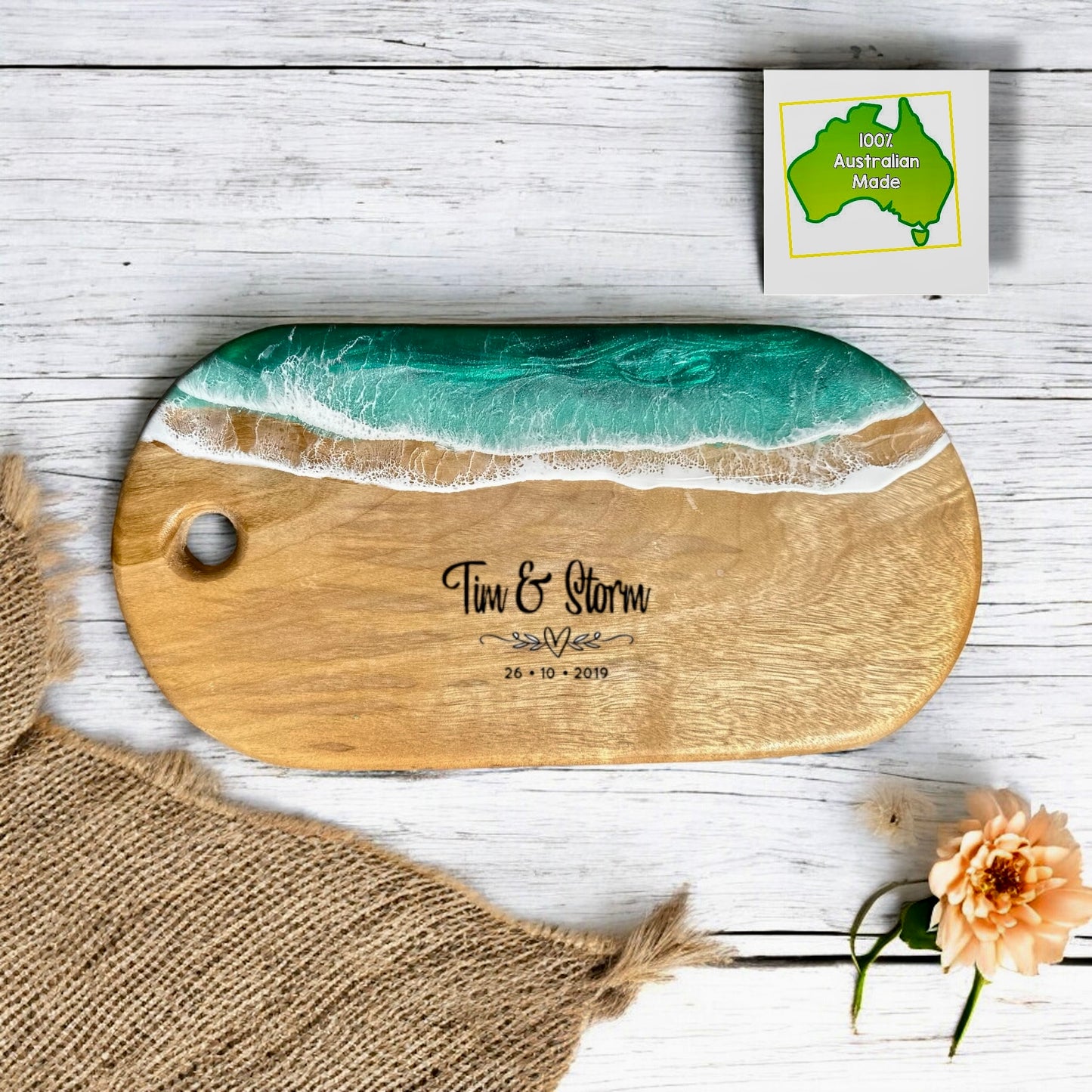 Personalised Green Resin Oblong Board