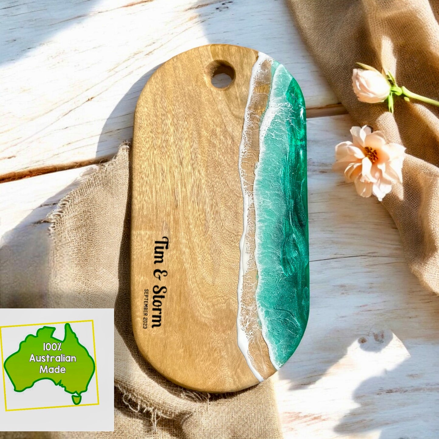 Personalised Green Resin Oblong Board