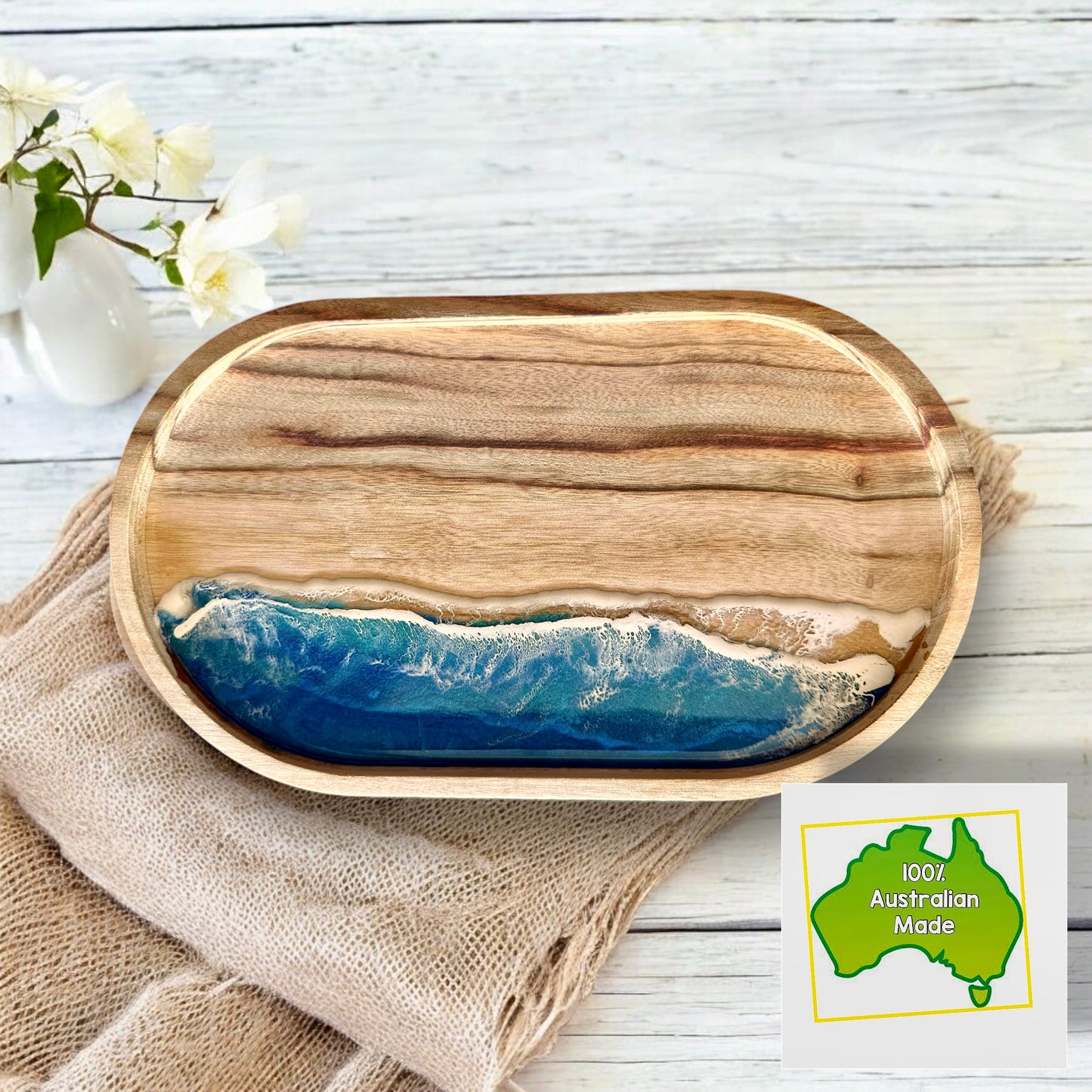 Blue Ocean Tray & Bowl Personalised Set