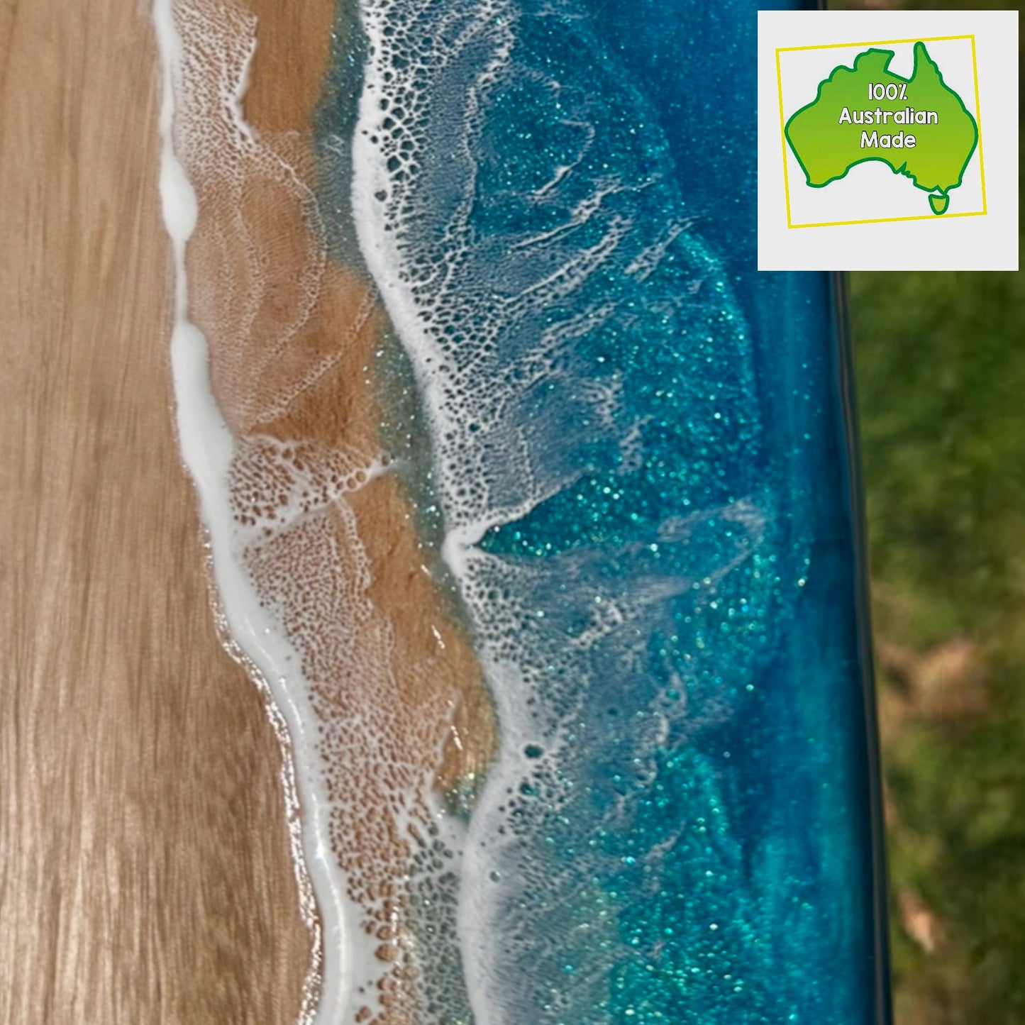 Personalised Turquoise Resin Hamper Board