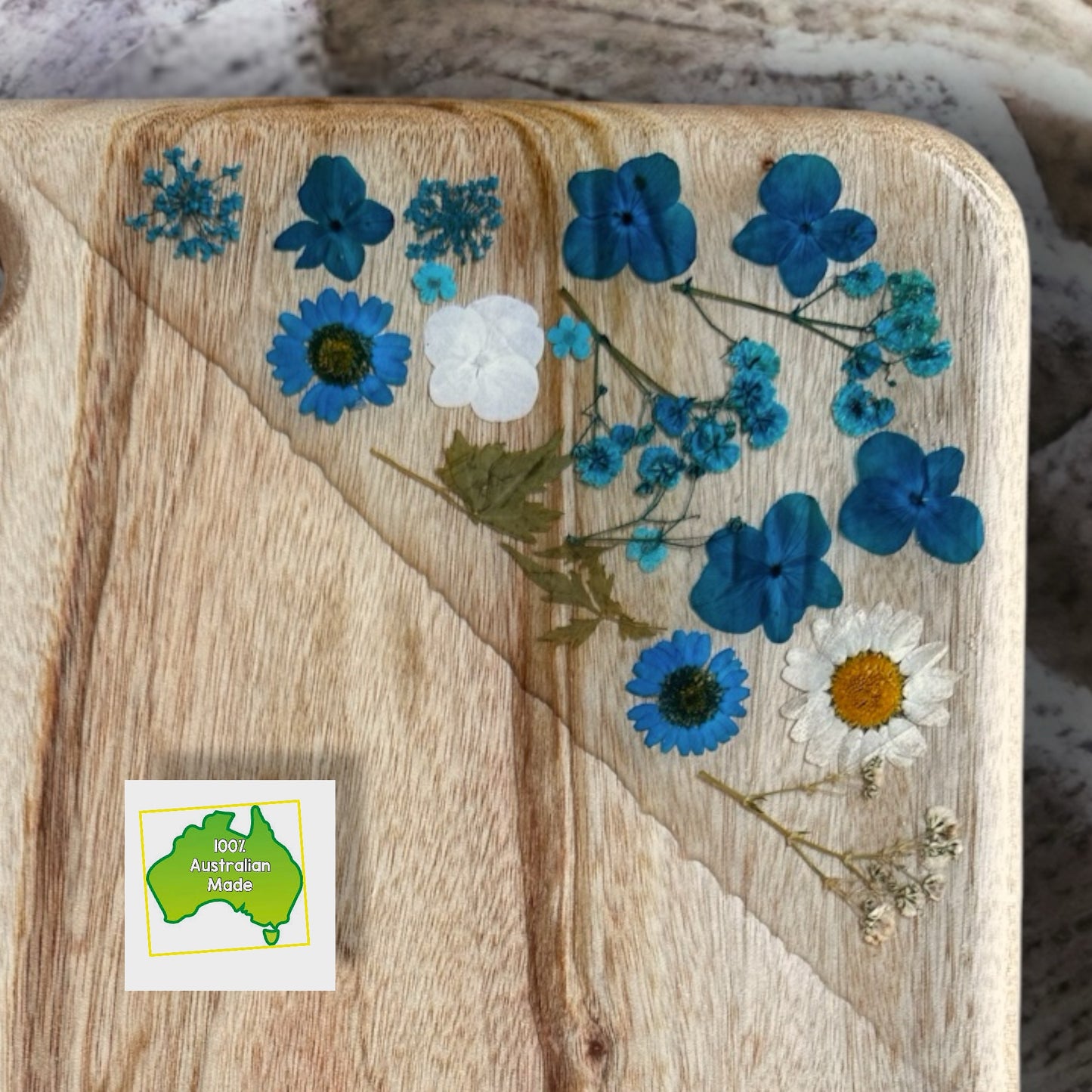 Blue Flowers Personalised Medium Platter