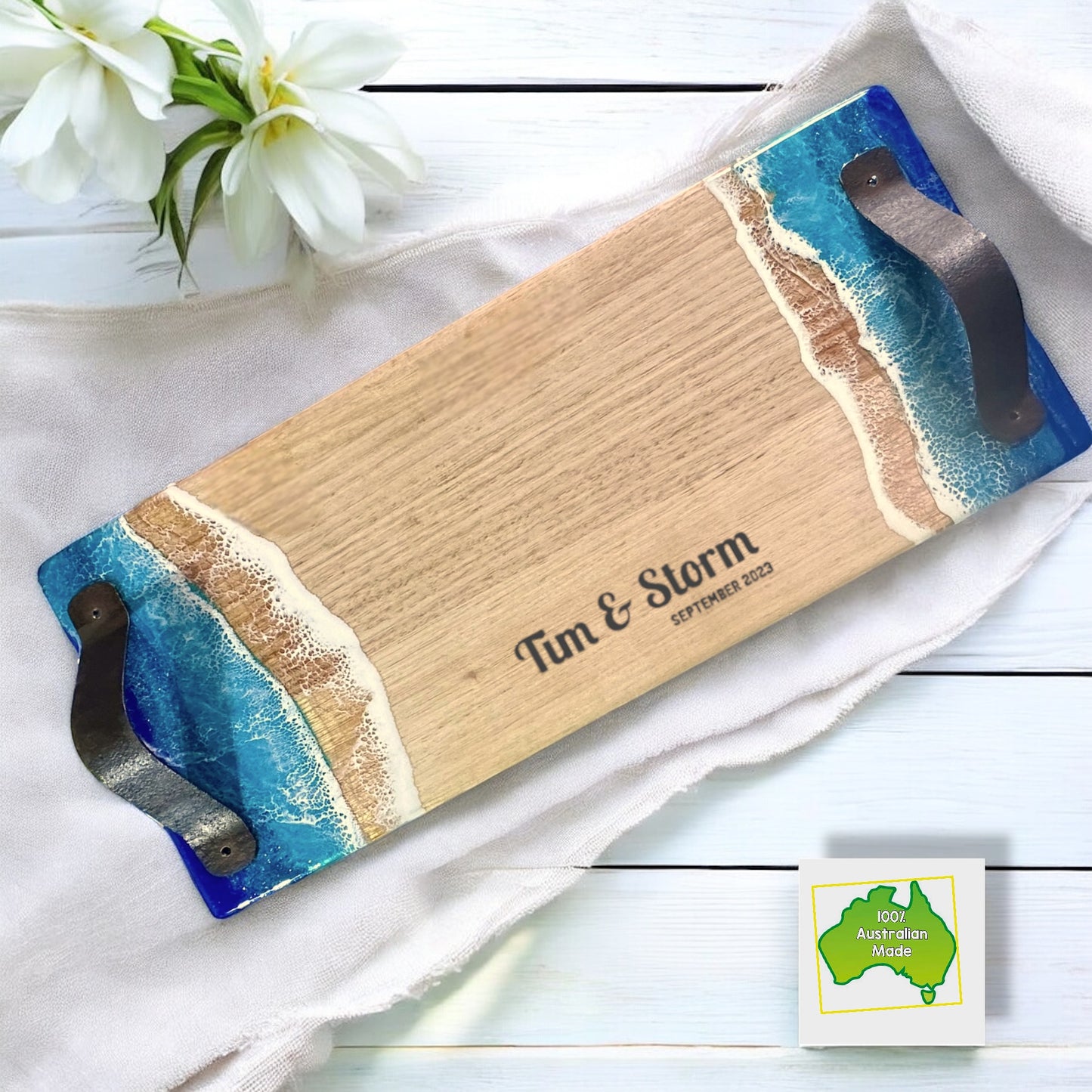 Blue Ocean Resin Personalised Tray