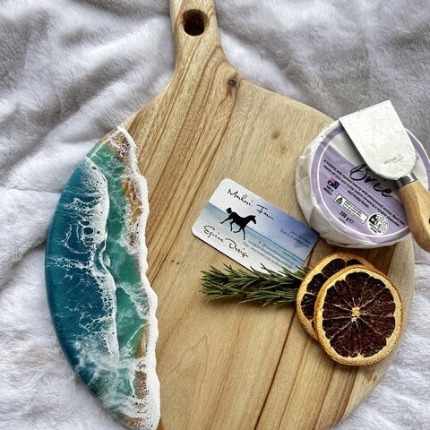 Personalised Ocean Resin round Cheese Board